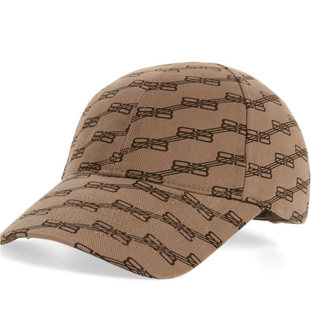 BALENCIAGA HAT BROWN BB MONOGRAM BASEBALL CAP SIZE MEDIUM BRAND NEW